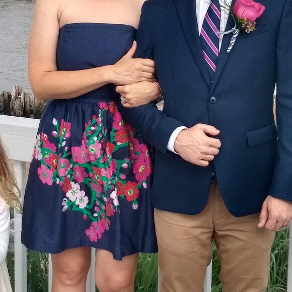 Lilly Pulitzer Bright Navy Cherry Mine Lottie Strapless Mini Dress in 6 - Picture 5 of 5